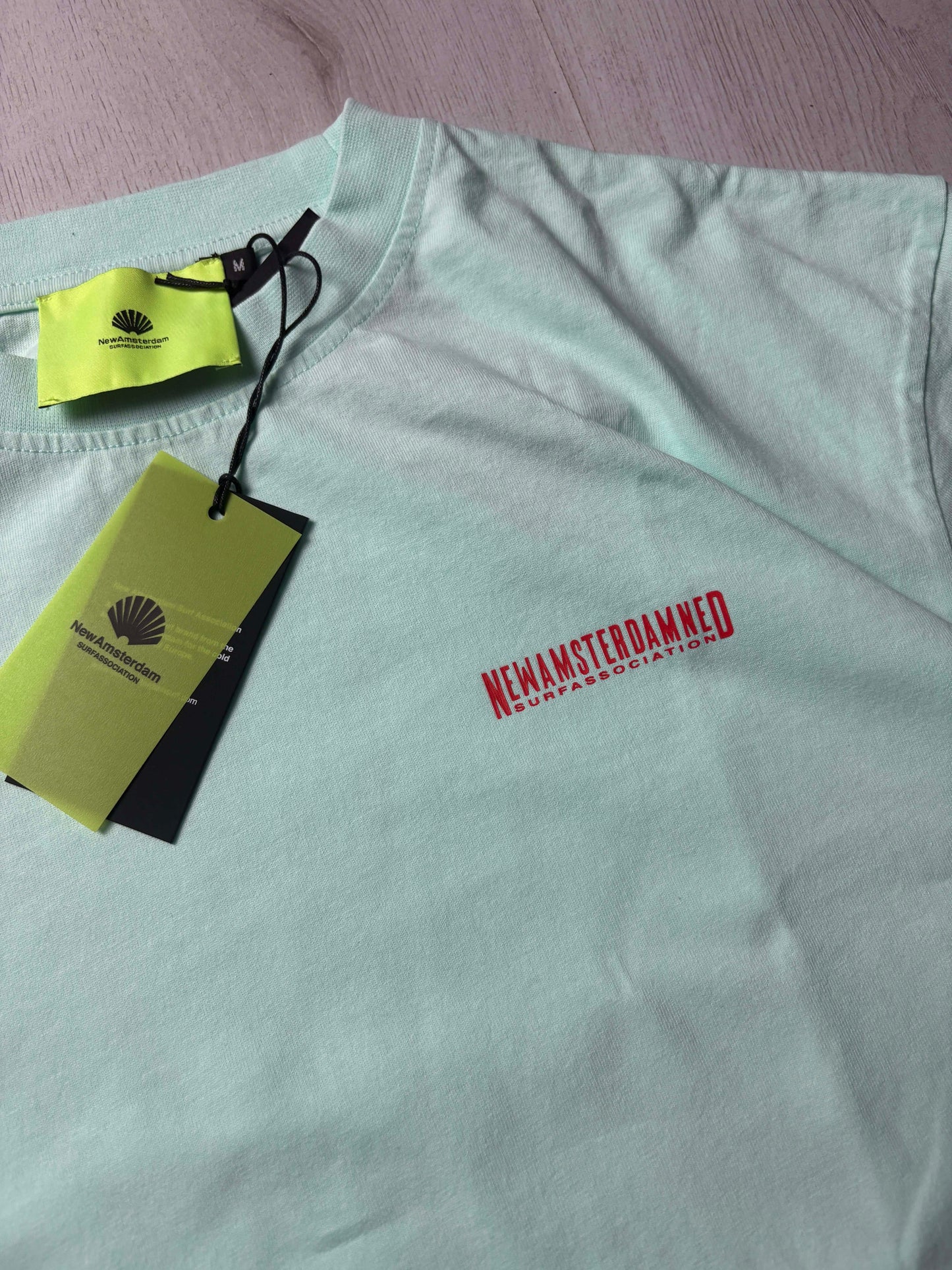 π New Amsterdam Surf Association T-Shirt Aqua β Maat M