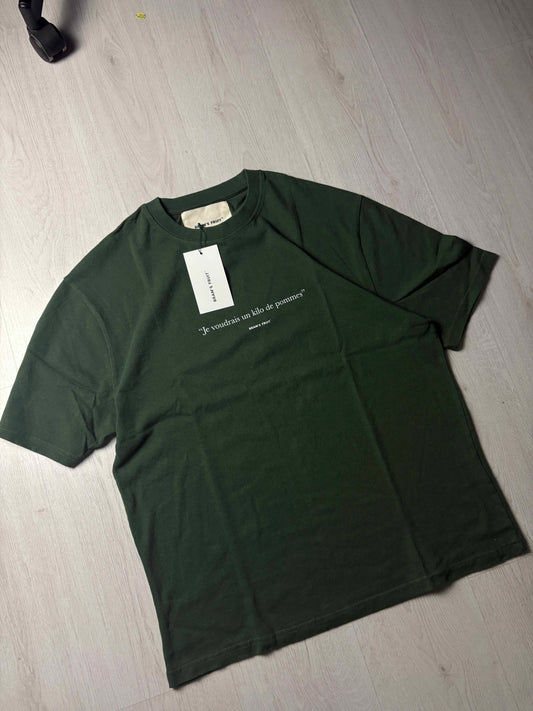 🍏 Brams Fruit T-shirt “Je voudrais un kilo de pommes” Groen –  Meerdere Maten