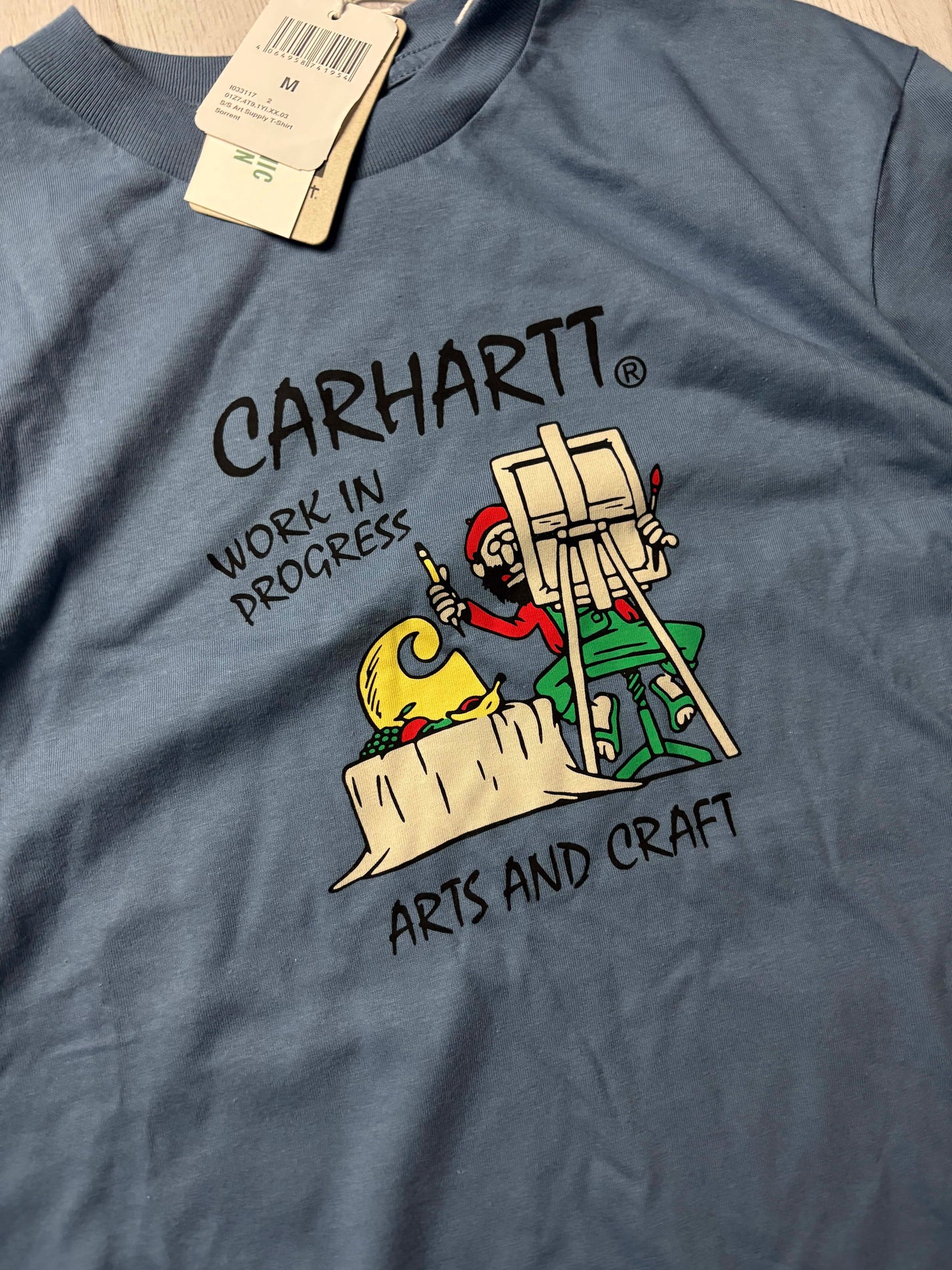 Carhartt T-Shirt Blauw “Arts & Crafts” – Medium