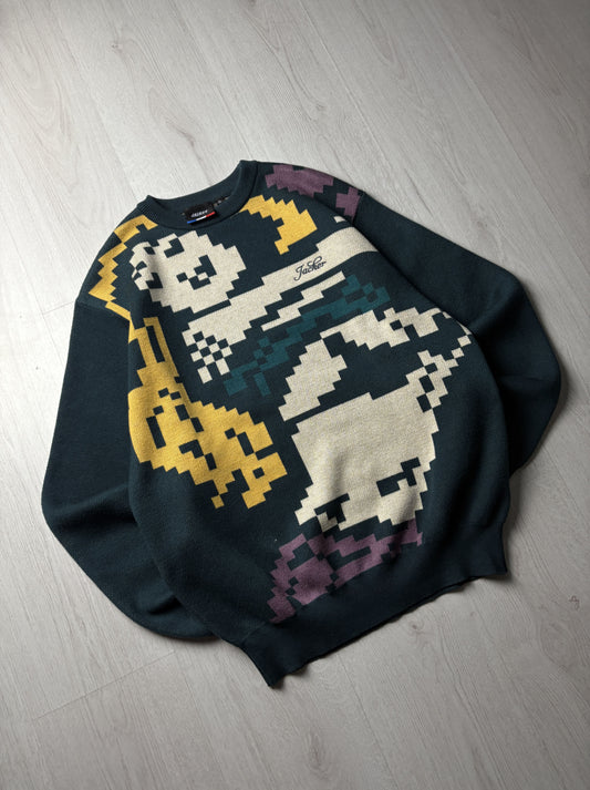 Jacker Knitted Sweater – Medium – 8-bit Graphic
