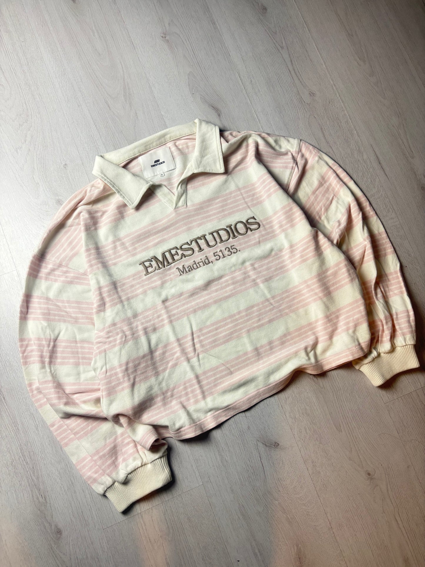 Eme Longsleeve Polo - Wit & Roze - Medium